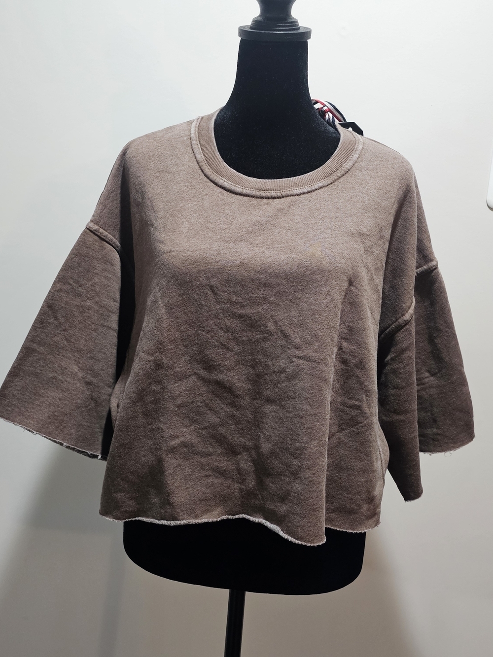 Retro Fox Cropped Brown Boxy Sweatshirt{Bx8}